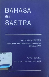 Bahasa dan Sastra Tahun II Nomor 4 1976