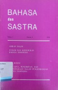 Bahasa dan Sastra Tahun I Nomor 5 1976