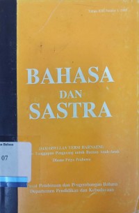 Bahasa dan Sastra Tahun XIII Nomor 1-4 1995