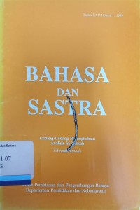 Bahasa dan Sastra Tahun XVIII Nomor 1 1999