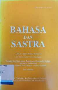 Bahasa dan Sastra Tahun XVII Nomor 6 Tahun 1999