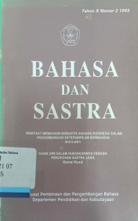 Bahasa dan Sastra Tahun X Nomor 2 1993