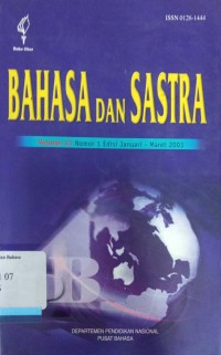Bahasa dan Sastra Volume 21 Nomor 1 Edisi Januari - Maret 2003