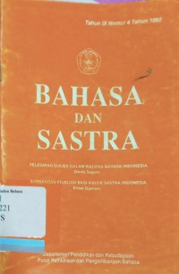 Bahasa dan sastra IX nomor 4 tahun 1992