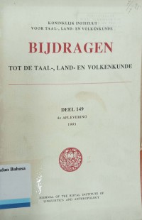 Bijdragen; Tot De Taal-, Land- En Volkenkunde , Deel 149, 1993