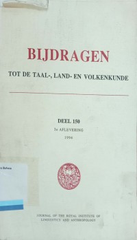 Bijdragen tot de taal-, land-, en volkenkunde deel 150 3e aflevering 1994