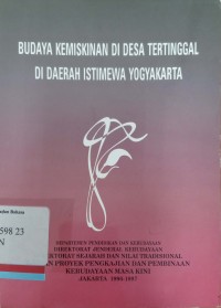 Budaya Kemiskinan di Desa Tertinggal di Daerah Istimewa Yogyakarta