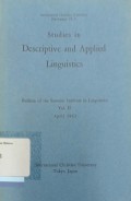 Studies in Descriptive and Applied Linguistics: Bulletin of the Summer Institute in Linguistics Vol II April 1963