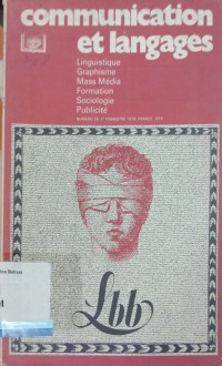 Image of Communication et Langages Numero 38-2e Trimestre 1978