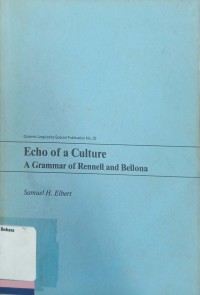 Echo of a Culture A Grammar of Rennell and Bellona