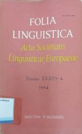 Folia Linguistica Acta Societatis Linguisticae Europaeae