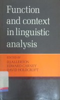 Function and context in linguistic analysis