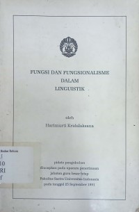 Fungsi dan fungsionalisme dalam linguistik