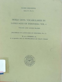 Holle lists: vocabularies in languages of Indonesia vol. 4 Talaud and Sangir islands