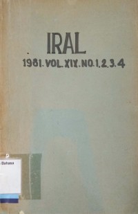 IRAL : International Review of Applied Linguistics in Language Teaching vol.xix-1-4