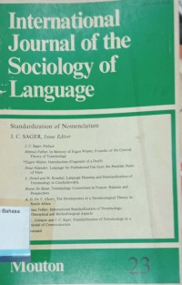International Joiurnal of Sociology Of Language Vol. 23 : Standardization of Nomenclature