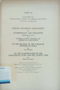 International Journal Of American Linguistics vol.35 number 4 1969
