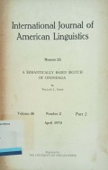 International Journal Of American Linguistics vol.36 number 2 1970