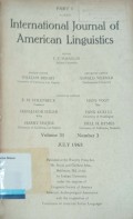 International Journal of American Linguistics Vol 31 No 3, July 1965