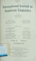 International Journal of American Linguistics Vol 33 No 3, July 1967