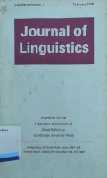 Journal of Linguistics, Vol. 8, No. 1, February 1972