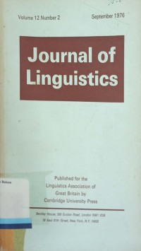 Journal of Linguistics, Vol. 12, No. 2