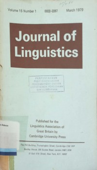 Journal of Linguistics, Vol. 15, No. 1