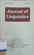 Journal of Linguistics vol.14 1978