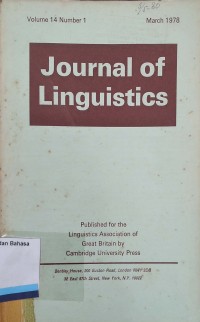 Journal of Linguistics vol.14 1978