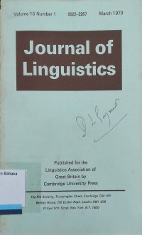 Journal of Linguistics vol.15 1979