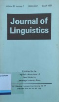 Journal of Linguistics vol.17 1981