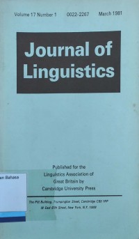 Journal of Linguistics vol.17 1981