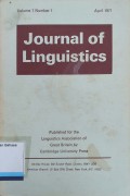 Journal of Linguistics vol.7 1971