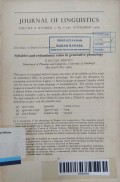 Journal of linguistics volume 6 number 1 november 1969