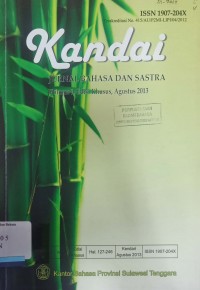 Kandai: Jurnal Bahasa dan Sastra, Volume 9, Edisi Khusus, Agustus 2013
