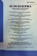 Alayasastra: Jurnal Ilmiah Kesusastraan, Volume 13, Nomor 2, November 2017