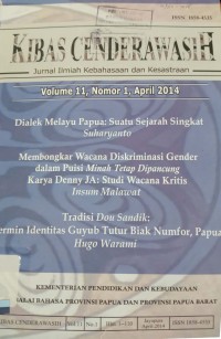 Kibas cendrawasih: Jurnal ilmiah kebahasaan dan kesastraan Vol 11 No. 1