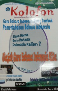 Kolofon: Majalah Buletin Bahasa, Nomor 1, Volume 3, April 2018