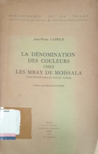 La denomination des couleurs chez les mbay de moissala