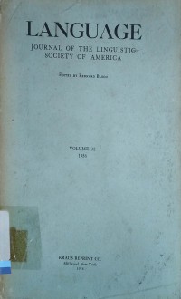 Language: Journal of the Linguistics Society of America Vol 32, 1956