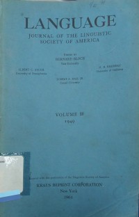 Language: journal of the linguistic society of america, volume 25, 1949