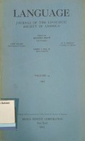 Language Journal of the Linguistic Society of America vol. 19