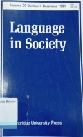 Language in Society. Vol 20 no  4  December 1991
