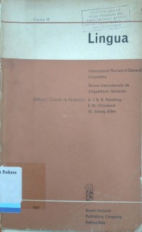 Lingua, International Review of General Linguistics Volume 18