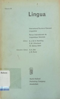 Lingua, International Review of General Linguistics Volume 30