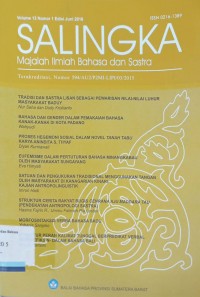Salingka: Majalah Ilmiah Bahasa dan Sastra, Volume 13, Nomor 1, Edisi Juni 2016