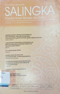 Salingka: Majalah Ilmiah Bahasa dan Sastra, Volume 7, Nomor 1, Edisi Juni 2010