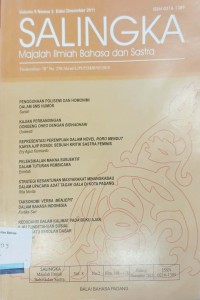 Salingka: Majalah Ilmiah Bahasa dan Sastra, Volume 8, Nomor 2, Edisi Desember 2011