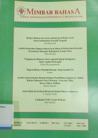 Mimbar Bahasa : Jurnal Kebahasaan Universitas Tarumanegara, Volume 15 Nomor 1 Mei 2013