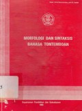 Morfologi dan sintaksis bahasa tontemboan